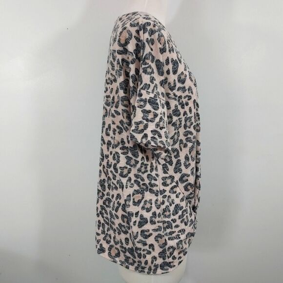 Est 1946 T Shirt Top Womens Plus 18/20W Twist Front Short Sleeve Animal Print - Picture 6 of 15